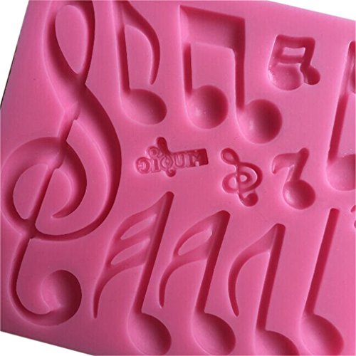 LYNCH Verschiedene Musik-Anmerkung-Form-Silikon Fondantform Bakeware DIY Kuchen-Werkzeuge,Rosa - 3