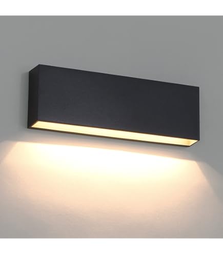 Lengo LED buiten wandlamp, 25 cm, bruin, down, 3000K - Lucande