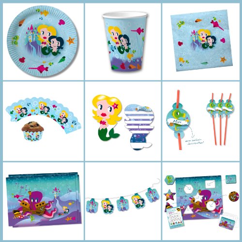 6 Einladungskarten * Meerjungfrau * für Kindergeburtstag von DH-Konzept // MEERJE017 // Kinder Geburtstag Party Mädchen Nixe Arielle Mermaid Einladung Karte Kinder Geburtstag Party - 2