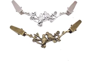 CAREOR Lot de 2 pinces à pull, pinces à cardigan perlées, perles élégantes, pinces à col de cardigan