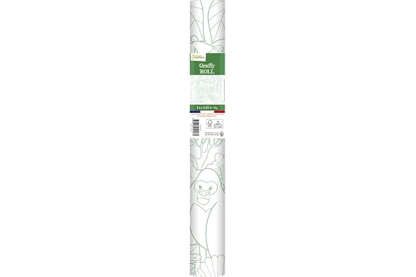 MY MANDARINE GY127C - Un rouleau de papier Affiche Graffy Roll pré-imprimée 5m x 35cm (Dessin de 50cm Répété 10 fois) - À partir de 4 ans - JUNGLE