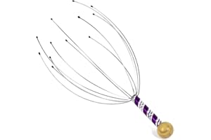 WOO LANDO Massaggiatore per la testa, per un cuoio capelluto rilassato e sano grazie ai gommini sui supporti metallici (lilla)