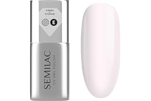 Semilac Lakier do paznokci UV Base Coat Dream Long 7 ml – z włóknami i witaminą E – do przedłużania i wzmacniania paznokci – różowy żel budujący przeciwko obgryzaniu paznokci i łamliwym paznokciom
