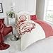 THINK LOUDER THE REAL STYLE BED/QUILT/DUVET COVER SET WITH 2 PILLOW CASES 8 COLOURS Cream-Red King