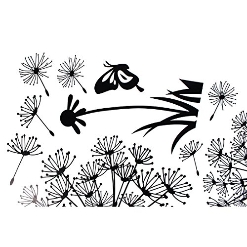 Sourcingmap Pusteblume Schmetterling Muster PVC Home Decor Wandtattoo Aufkleber Wandbild - 2