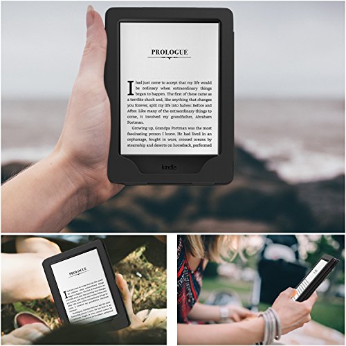 MoKo Hülle für Kindle 8 Generation – Premium Kunstleder Schutzhülle Smart Cover mit Auto Schlaf / Wach Funktion für der Neue Amazon Kindle (8. Generation – 2016 Modell) 6 Zoll eReader, Schwarz - 7