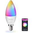 Avatar Controls E14 Smart Bulb Compatible with Alexa Google Home, Music Sync WiFi LED Candle Light 5W, Colour Dimmable RGB Warm White/Daylight, No Hub Required(2700-6500K)