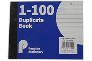 PENNINE Half Size Duplicate Receipt Book Numbered Cash 1 - 100 Pages Pad Carbon Invoice