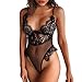 Produktbild Jaminy Damen V-Ausschnitt Dessous Spitze Negligee V-Ausschnitt Nachthemd Spitze Lingerie Dessous Reizwäsche Set Sleepwear Kleid Babydoll Dessous M-3XL (XXL, Schwarz)