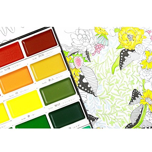 Kuretake ZIG GANSAI Tambi 24 Farbe Set (mc2036 V) mit jeindeer Arts Wasser Pinsel Stift Verschiedene Spitzen, 3 Stück 24 Colour Set - 5