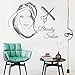 Produktbild Ajcwhml Neue schönheitssalon mädchen Logo Aufkleber Vinyl Dekoration Kunst Aufkleber Mode frisur Schere Frau haarschnitt haarschnitt Wand 76 cm x 56 cm