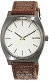 Nixon Unisex-Armbanduhr The Time Teller Gunmetal/Brown Analog Quarz Leder A0451388-00