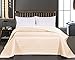 Produktbild DecoKing 11942 Tagesdecke 220 x 240 cm ecru beige Bettüberwurf Kreisen zweiseitig pflegeleicht Salice