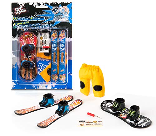 Grip & Tricks - Finger Snowboard Ski Freestyle - Pack1 Winter