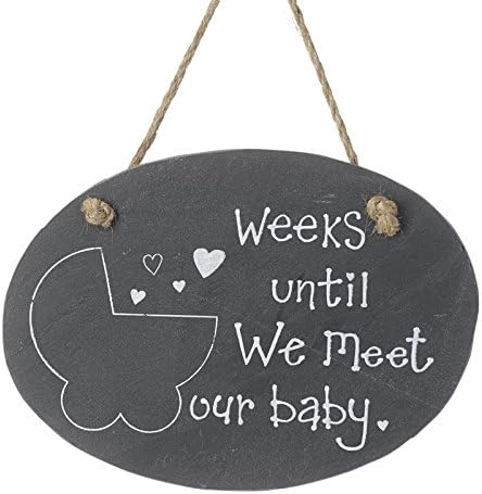 Weeks Until We Meet Our Baby Countdown Slate Chalkboard