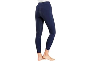 Harry Hall Classic Ladies Pull On Riding Tights with Full Silicone Seat - Two Phone Pockets - 4 Way Stretch Fabric - Deep Waistband - Soft Feel - Machine Washable