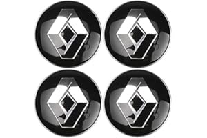 DSFEW 4 Tapas Centrales Para Bujes, Para Renault Duster Logan Clio Scenic Laguna Megane, 60 Mm, Cubierta De Llanta De Rueda De Coche, Logotipo, Insignia, AleacióN De PláStico Abs, Cromo, Accesorios De