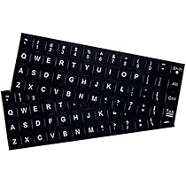 Adesivi Tastiera Bianchi US Layout - 2 Kit Con Pinzette E Pennello, Opachi - Foto 4