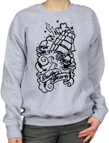Sailor's Scare Old School Tattoo Ink Body Art Womens Sweatshirt, Grey, X-Large