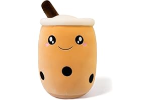 shownicer Plüschtier Stofftier Boba Tea 24cm, Kuscheltier Plüschkissen Spielzeug, Schmusetier Bubble Tea, Weiches Umarmungskissen für Zuhause, Kreatives Geschenk Gefüllt für Kinder Mädchen Jungen