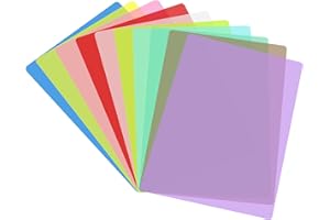 AUXSOUL 10 Coloured A4 Dyslexia Overlays for Children and Adlult Reading, Dyslexia Aid Overlays Reading Ruler Colour Overlays for Dyslexia A4 Pack Visual Stress Overlays Aid