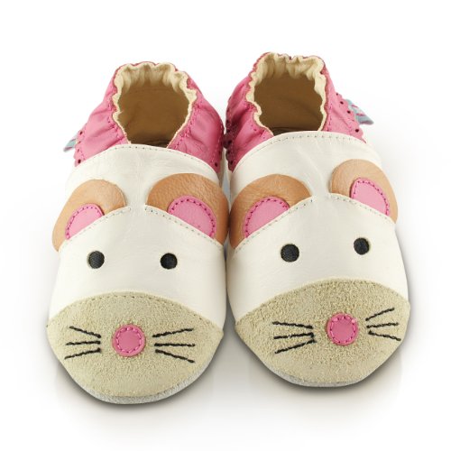 Snuggle Feet Cute Mouse Soft Leather Baby Shoes | 0-6 months
