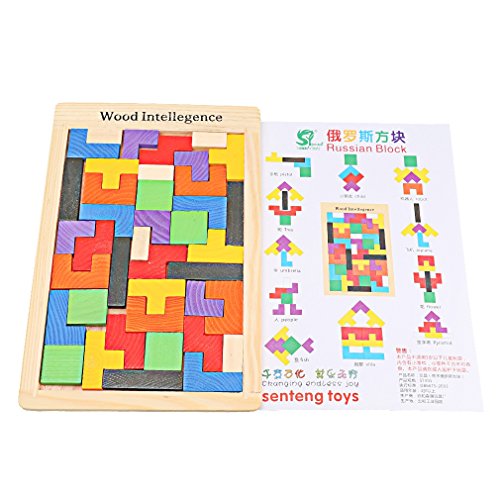 A-szcxtop Wooden Tetris Intellegence Toy