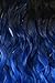 22" Claw on Ombre Two Tone Synthetic Curly Wavy Ponytail Hair Extensions Natural Black to Blue