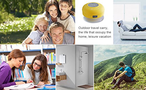 Neuftech Altavoz Bluetooth Inal  mbrico Impermeable Con Manos Libres compatible con m  vil y tablet para iPhone  iPad  iPod  Samsung Galaxy  Nokia  HTC  Blackberry  Google  LG  Nexus Para el ducha coche Cocina y piscina - amarillo