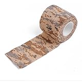 El paquete incluye: un rollo Cinta autoadhesiva de camuflaje desierto camuflaje al aire libre camuflaje cinta Wrap Rifle para Camping Caza Ciclismo bicicleta por Hi Suyi, Desert camouflage