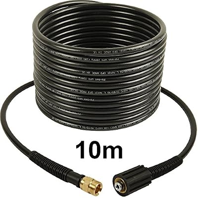 McFilter Rallonge de tuyau haute pression | 10 m, 200bar, 60 °C, M22 x 1,5 filetage intérieure/extérieure, NW 6 x 1 | Idéal pour nettoyeur haute pression