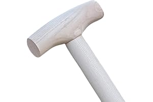 Land-Haus-Shop Spatenstiel Ersatz Spaten Holz Stiel aus Esche mit T-Griff, 85 cm lang, Durchmesser 35 mm unten schmal zulaufend