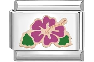 Urijk Modular for Italian Charm 9mm Traditional Classic Type Charm for Italian Style,Flower Patterns Stainless Jewelry Module Steel 22 Styles to Match Freely Modular for Italian Charm-Flower Series