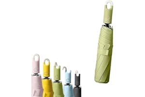 HIMKA Ombrello Triplo Apribile E Retrattile con Fibbia, Ombrello Pieghevole con Apertura Automatica E Chiusura Automatica per Donna E Uomo, Ombrello da Viaggio Portatile (Green)