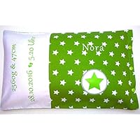 Geburtskissen *STERN* mit Geburtsdaten & orig. Geburtsgewicht