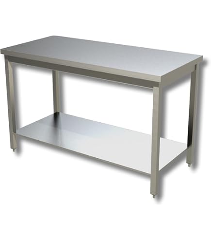 Tavolo Professionale In Acciaio Inox 200x60x95h - Con Alzatina, Per Cucine E Ristoranti, Resistente E Igienico - Foto 9