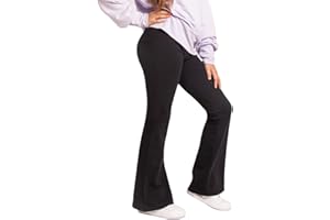 NYS NEW YORK STYLE NYS Leggings Pantaloni Flare per Le Ragazze Cotone Pantaloni Flare con Gamba Svasata, Traspirante, Tutti i Giorni, tangente Molto Morbido
