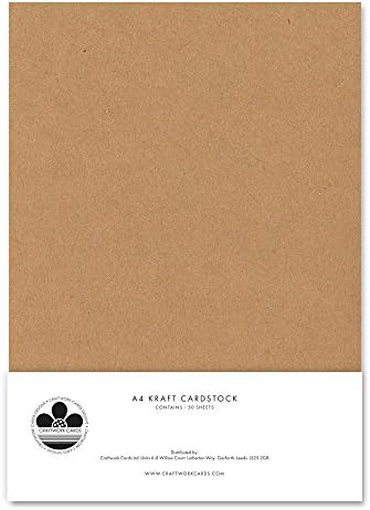 Craftwork Cards Limited Craftwork Cards A4 Card (50 Sheets), Kraft, Brown