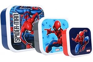 My sweety pop - Juego de 3 cajas de merienda - Caja de almuerzo - Spiderman - Guardería - Guardería - Escuela - Vacaciones - Comida - 11,5 cm - Ideal para niños - Idea de regalo, 200-4741