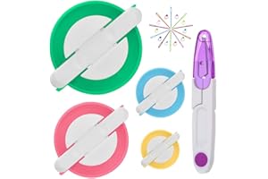 KNEWMART Pom Pom Maker,4 Tailles Fluff Ball Weaver Needle Pompom Maker Set-DIY Pompoms Kits Contient 1pcs Ciseaux + 10pcs marqueurs de Point à Tricoter + 10pcs Aiguilles en Plastique (25)