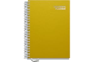 Teacher Planner 2025-2026 A4 size by Pirongs | 6 Lesson Planner for Teachers | Page a day | Undated, Hardback, Wiro-bound Teachers Planner - Yellow