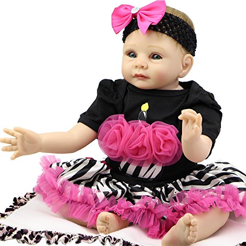 22 Inch Newborn Baby Girl Soft Silicone Reborn Lifesize Baby Princess Toy Lifelike Doll Birthday Gift
