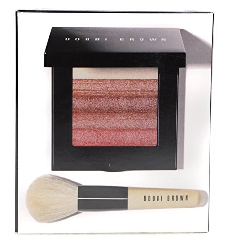 Bobbi Brown Rose Shimmer Brick Set: Rose Shimmer Brick Compact and Mini Face Blender Brush (Limited Edition) 2pcs