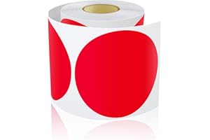 MEITAAT 200 unidades de pegatinas redondas grandes 90 mm autoadhesivas, etiquetas por código de color, pegatinas resistentes a la intemperie, color rojo