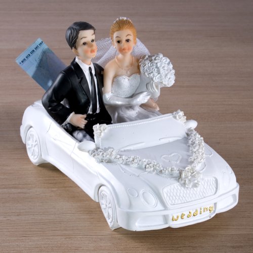 Spardose Hochzeitsauto weiß Brautpaar Hochzeit Auto - 2