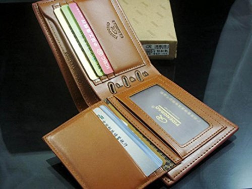 Sannysis Herren-Geldbeutel Brown Brieftasche Kaffee PU-Leder-Mappen-Kreditkarte-Mappen- - 6