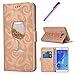 Produktbild Für Samsung Galaxy J7 2016 Hülle Rosa,Galaxy J7 2016 Hülle Leder,Galaxy J7 2016 Hülle Liquid,Galaxy J7 2016 Hülle Blumen,EMAXELERS Galaxy J7 2016 Tasche PU Leder Brieftasche Hülle Flip Wallet Case Cover für Galaxy J710,Galaxy J710 2016 Hülle Glitzer Bling Liquid Hourglass Muster Galaxy J710 Flip PU Leather Leder Wallet Case Hülle Schutzhülle Etui mit Kartenfach Standfunktion Telefon-Kasten für Samsung Galaxy J7 2016,Gold Hourglass Liquid Gold Case
