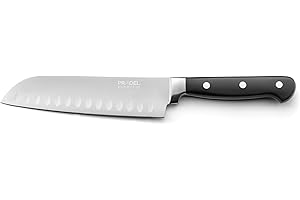 Pradel Essentiel - Couteau Santoku - Blason - Acier inoxydable 13 C, Finition Satinée - Lame 18 cm - Noir
