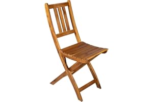 Liadomo Blossom Klappstuhl aus Akazienholz, Gartenstuhl, Balkonstuhl, Holzstuhl, platzsparend klappbar, natürliches Design, geschliffen und geölt