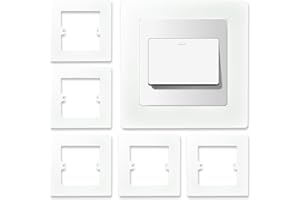 GARNIRISE 6Pcs Single Light Switch Surround Cover Plates, Electrical Plug Socket Wall Cover Decorate for Light Switch Protection Against Dirt & Fingerprints (White)